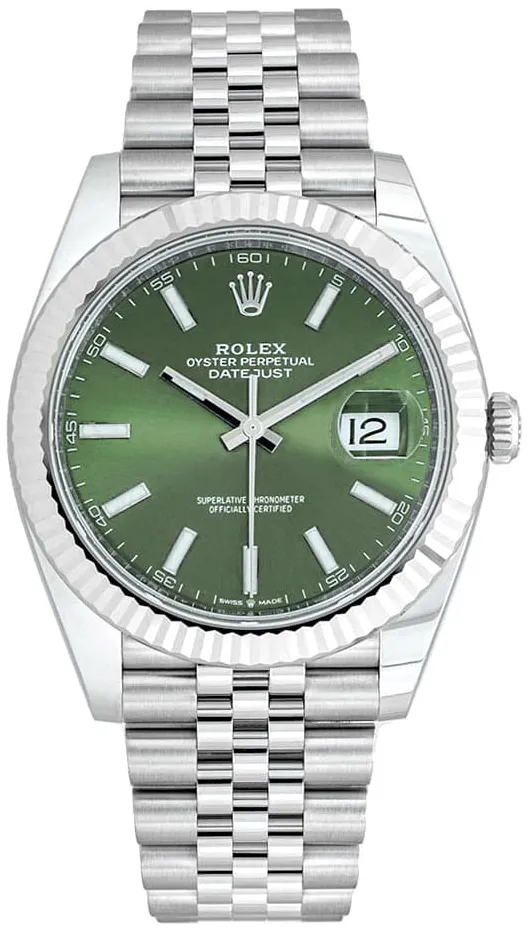 Rolex Datejust 41 126334-0028 41mm White gold and Oystersteel Green