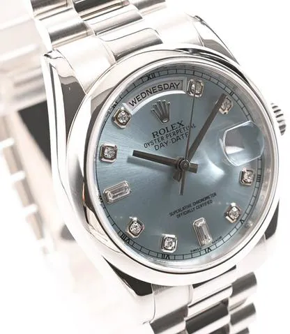 Rolex Day-Date 36 118206A 36mm Platinum Blue 3