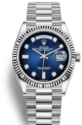 Rolex Day-Date 36 128239 36mm White gold Blue