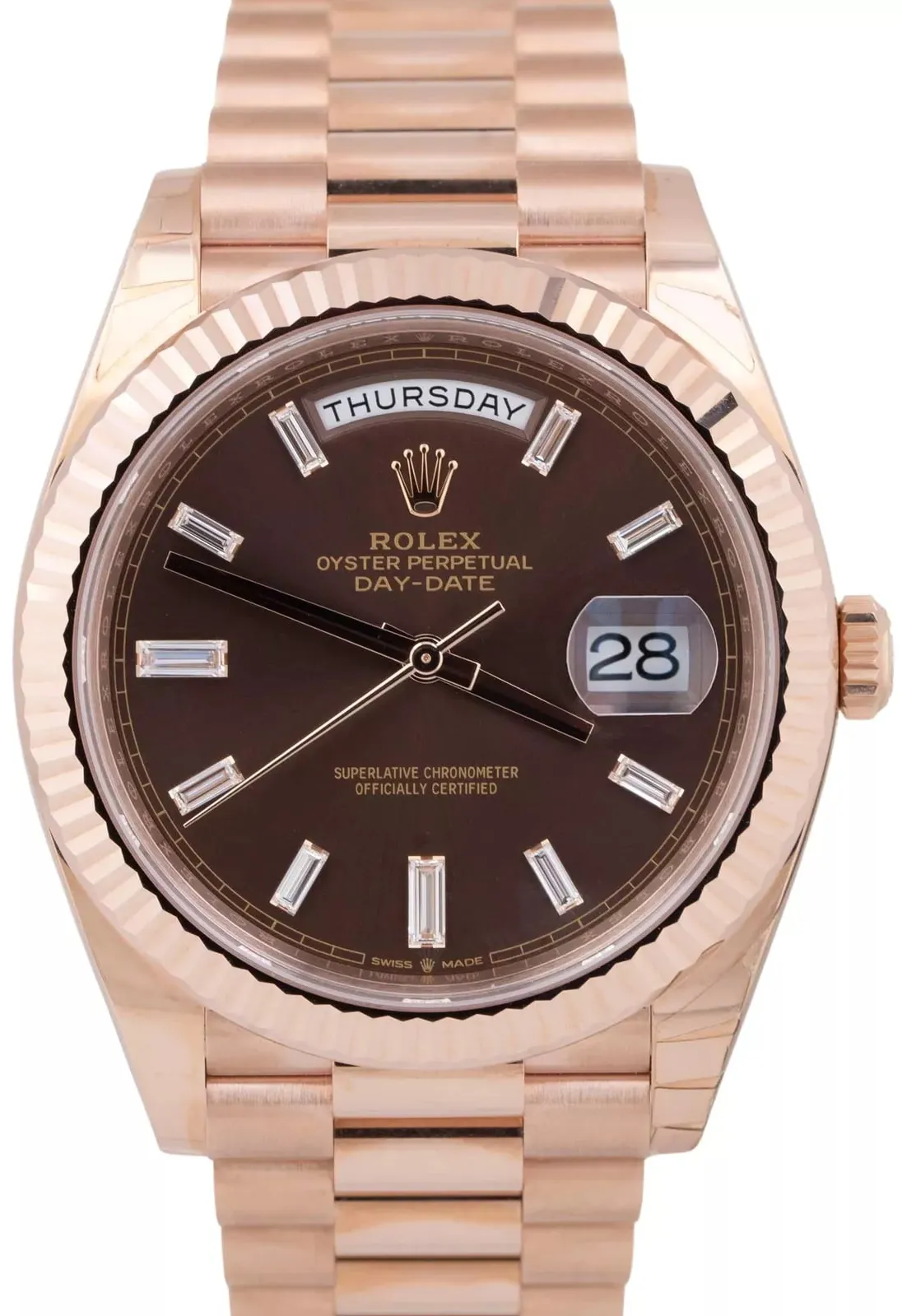 Rolex Day-Date 40 228235-0003 40mm Everose gold Brown