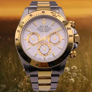 Rolex Daytona 16523 Yellow Gold$Steel White