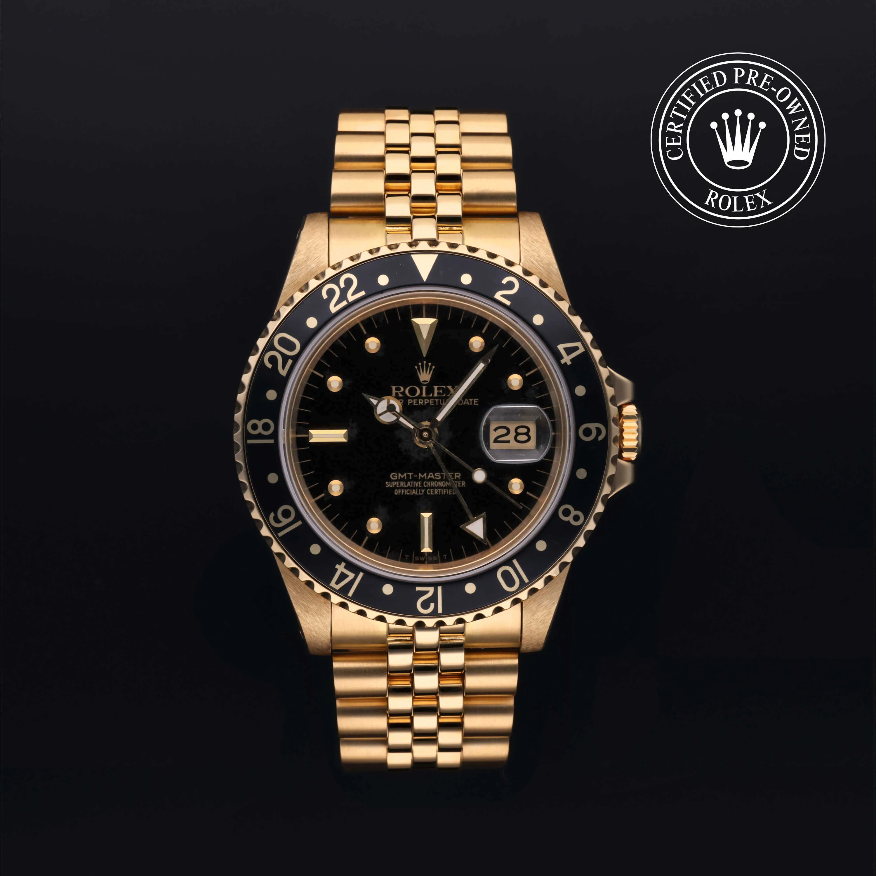 Rolex GMT-Master 16758 40mm Yellow gold Black