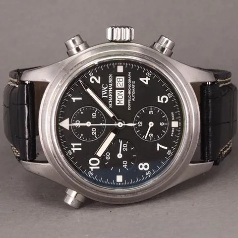 IWC Pilot Double Chronograph IW3713 42mm Stainless steel Black