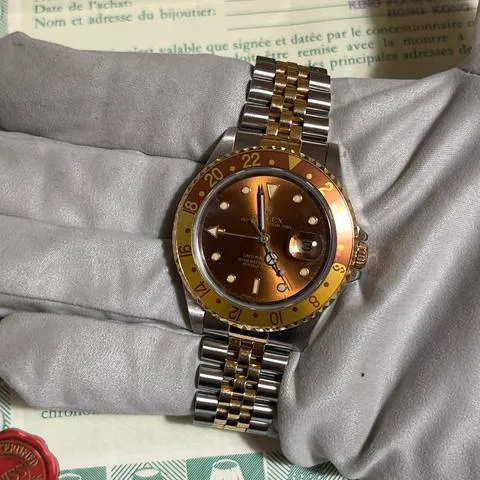 Rolex GMT-Master II 16713 40mm Yellow gold and Stainless steel Brown