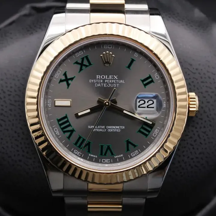 Rolex Datejust II 116333-0001 41mm Yellow gold Gray