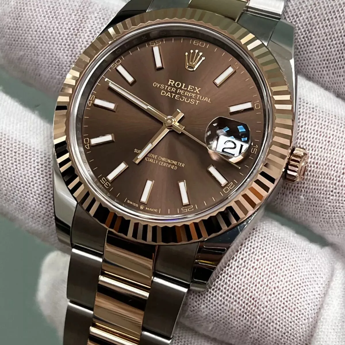 Rolex Datejust 41 126331-0001 41mm Oystersteel and Everose gold Brown