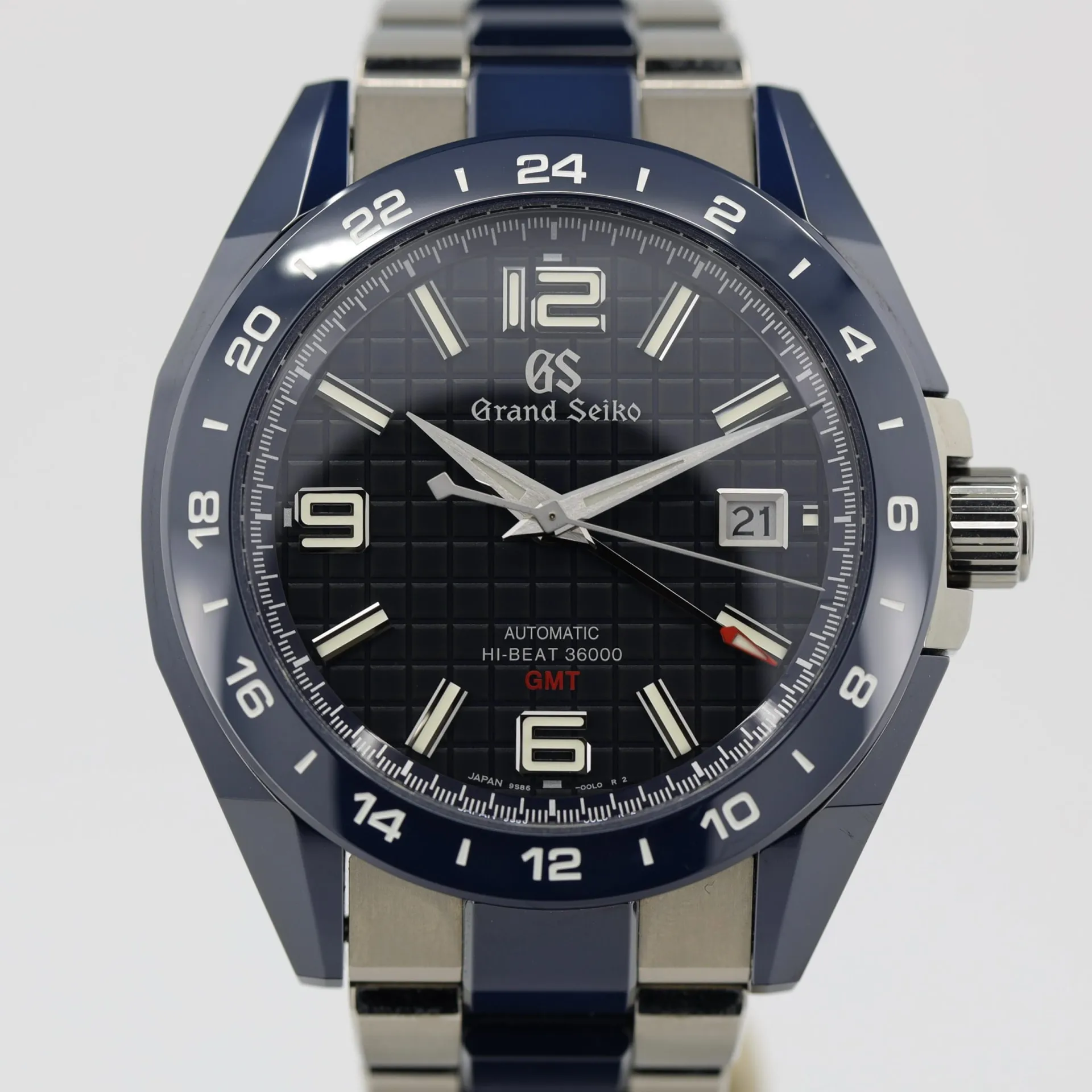 Grand Seiko Hi-Beat SBGJ233 46.4mm Ceramic and Titanium Blue