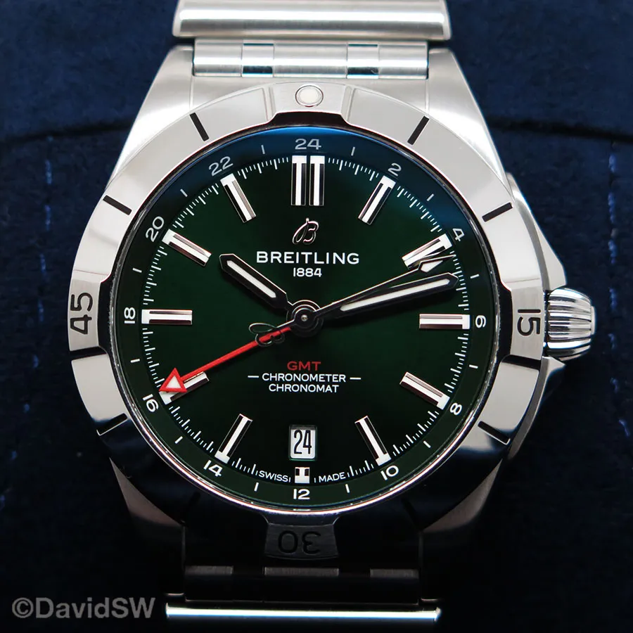 Breitling Chronomat A32398101L1A1 40mm Stainless steel Green 2