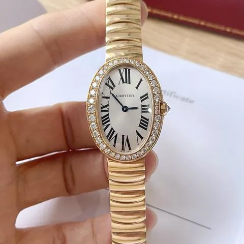 Cartier Baignoire Small Model WB520002 31.5mm Rose gold Silver