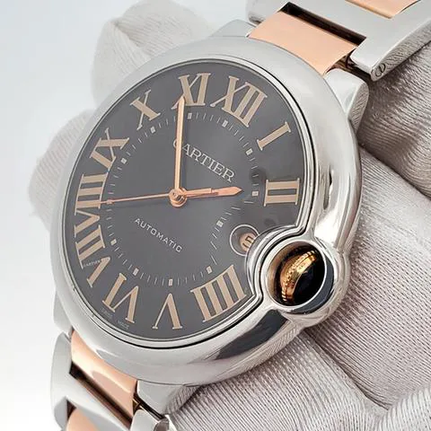 Cartier Ballon Bleu W6920032 42mm Yellow gold and Stainless steel Brown