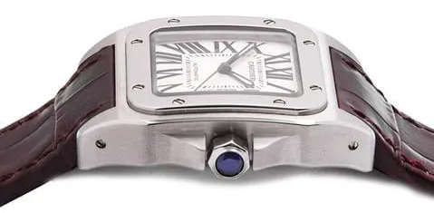 Cartier Santos 100 2878 33mm Stainless steel White 2