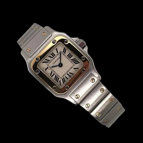 Cartier Santos Galbée 1567 24mm Yellow gold and Stainless steel Champagne