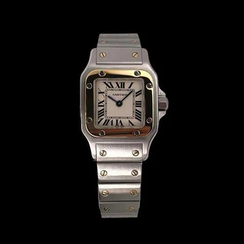 Cartier Santos Galbée 1567 24mm Yellow gold and Stainless steel Champagne 1