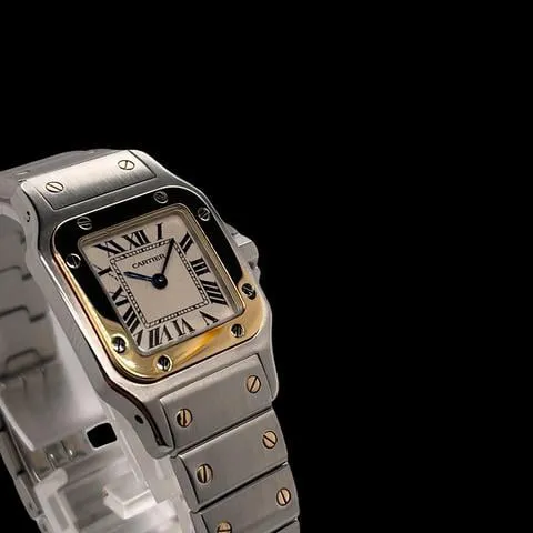 Cartier Santos Galbée 1567 24mm Yellow gold and Stainless steel Champagne 3