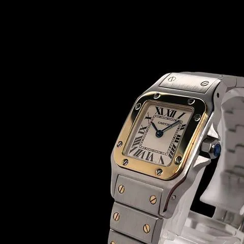 Cartier Santos Galbée 1567 24mm Yellow gold and Stainless steel Champagne 4