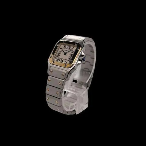 Cartier Santos Galbée 1567 24mm Yellow gold and Stainless steel Champagne 5