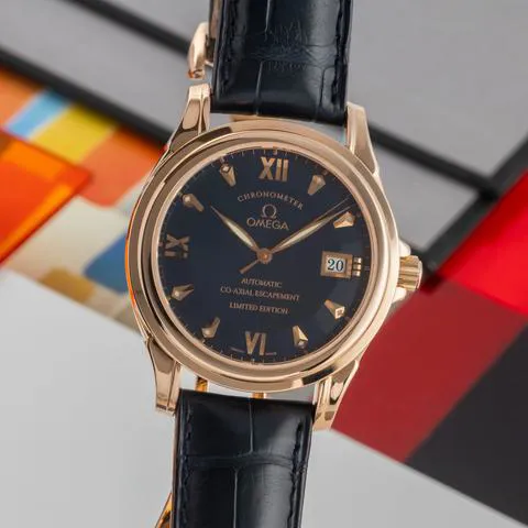 Omega De Ville Co-Axial 5931.81.00 37.5mm Rose gold Blue