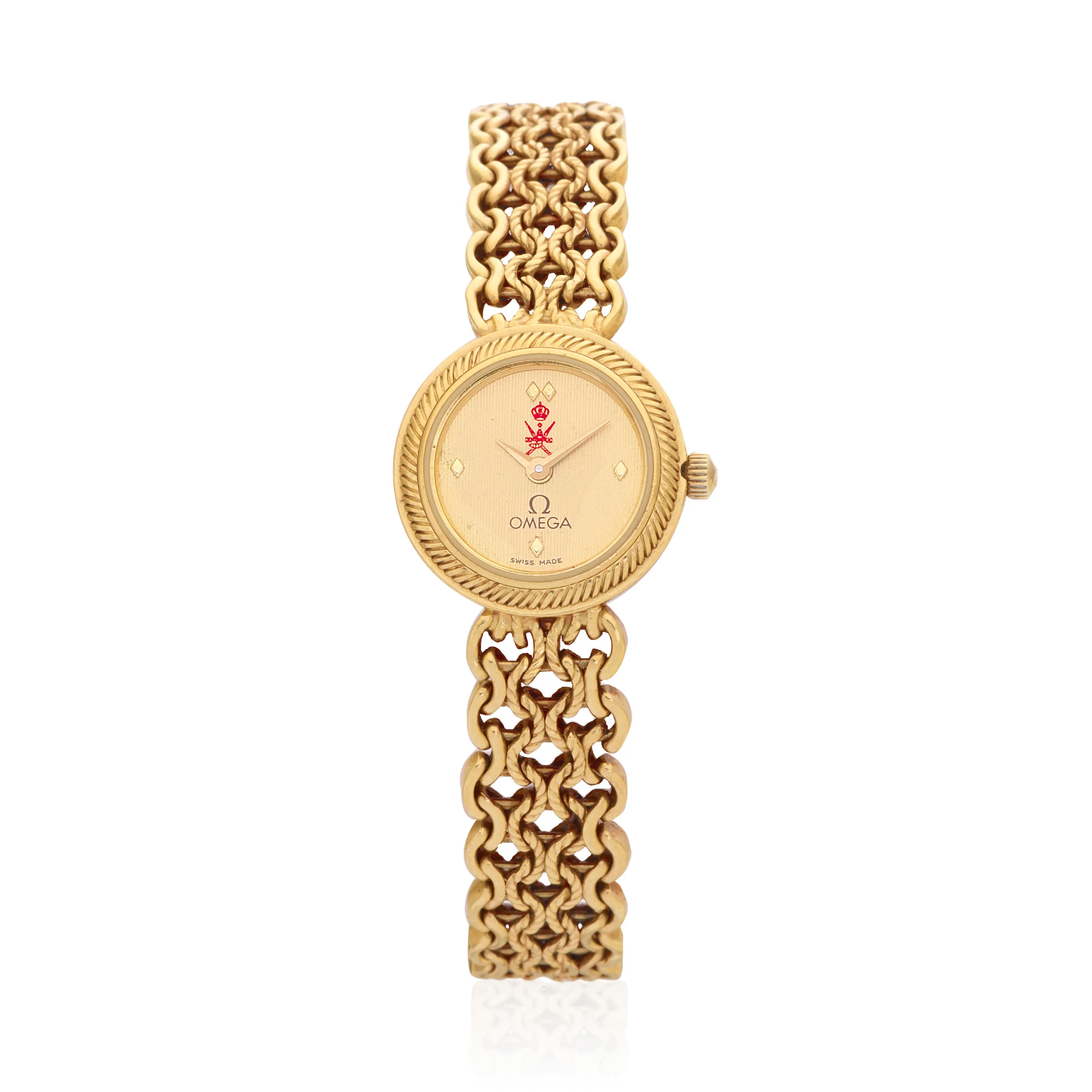 Omega 19mm 18k yellow gold Champagne