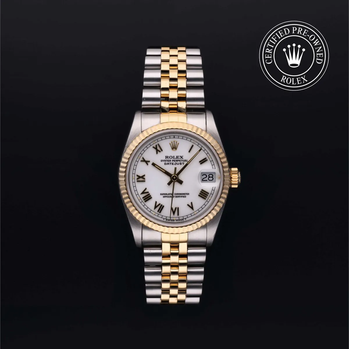 Rolex Datejust 31 68173 31mm Yellow gold White