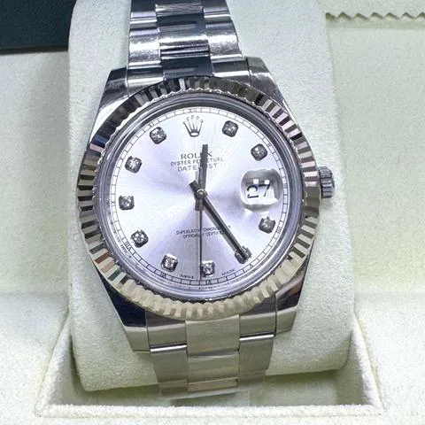 Rolex Datejust II 116334 41mm White gold Silver 2