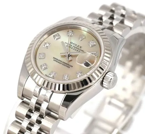 Rolex Lady-Datejust 179174NG 26mm White gold Yellow 5