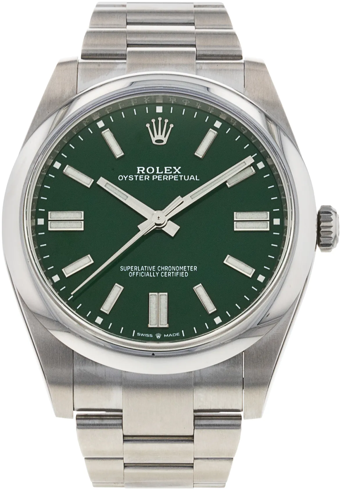 Rolex Oyster Perpetual 41 124300 41mm Stainless steel Green Baton