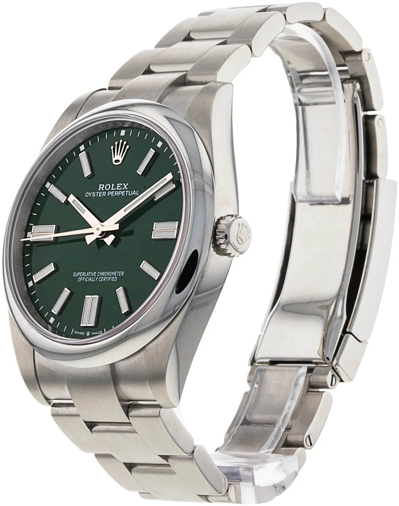 Rolex Oyster Perpetual 41 124300 41mm Stainless steel Green Baton 1