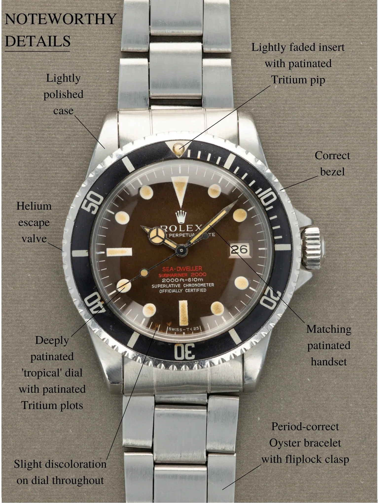 Rolex Sea-Dweller 1665 40mm Stainless steel Brown 2