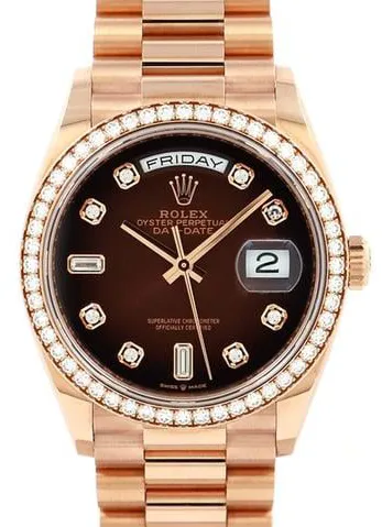 Rolex Day-Date 36 128345RBR 36mm Rose gold Brown