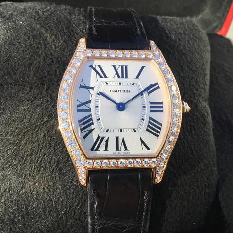 Cartier Tortue wa501008 39mm Rose gold Silver