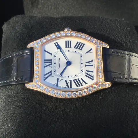 Cartier Tortue wa501008 39mm Rose gold Silver 4