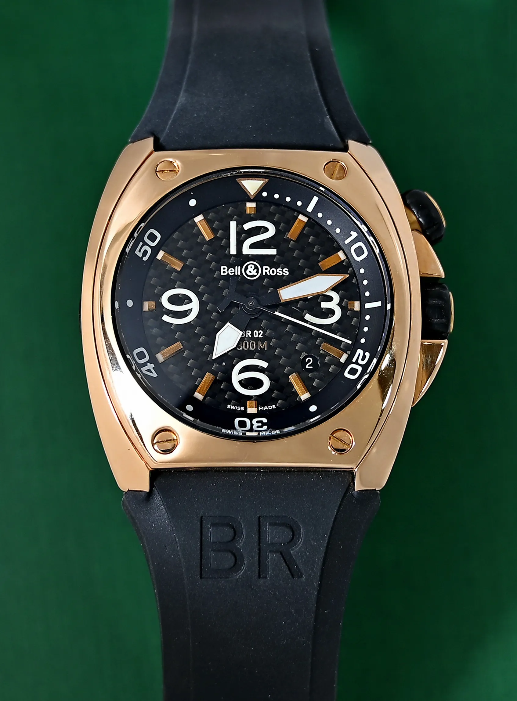 Bell & Ross BR 02 BR02-20 44mm Rose gold and 18k rose gold Black