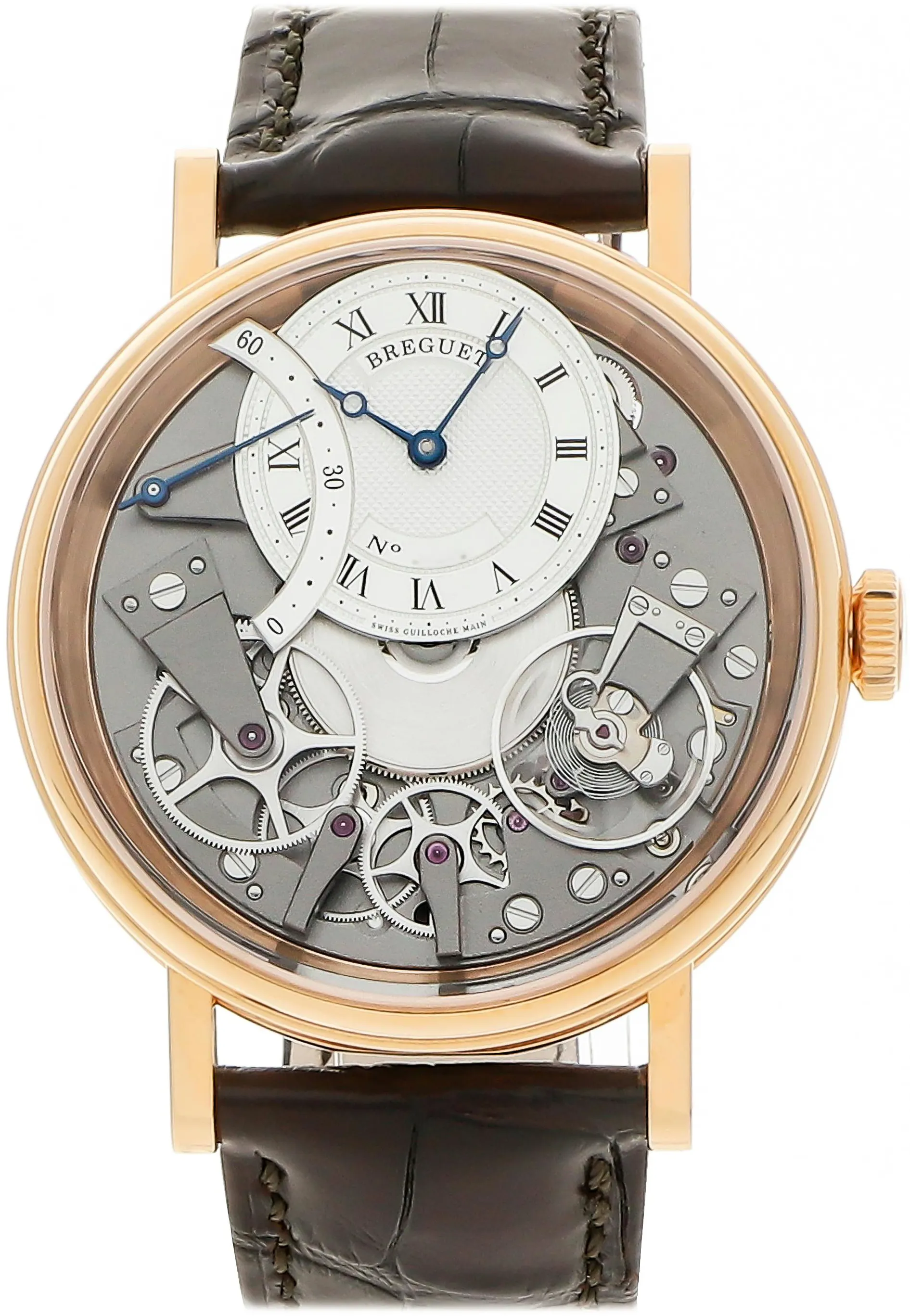 Breguet Tradition 7097BR/G1/9WU 40mm Rose gold Silver, Skeleton