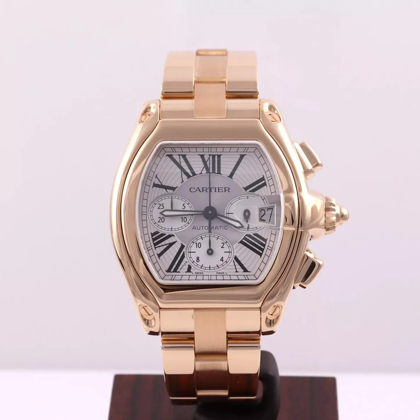 Cartier Roadster 2619 47mm Yellow gold Silver