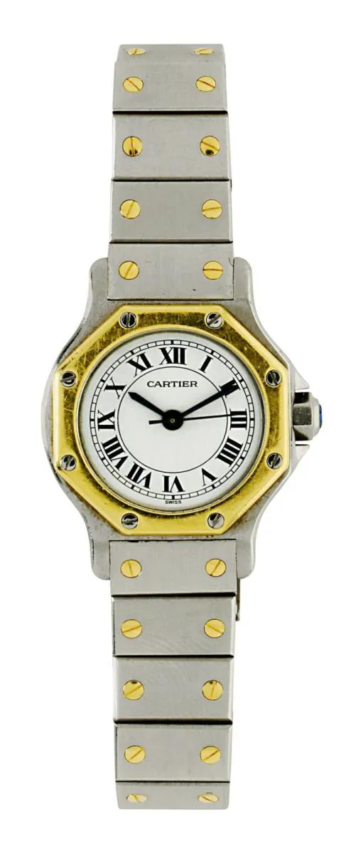 Cartier Santos 0907 20mm Yellow gold and Stainless steel White