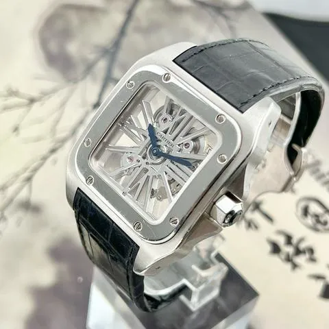 Cartier Santos 100 W2020018 54.5mm Platinum Skeletonized