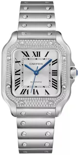 Cartier Santos de Cartier Stainless steel and Diamond Silver