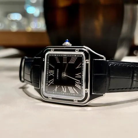 Cartier Santos Dumont WSSA0046 43.5mm Stainless steel Black