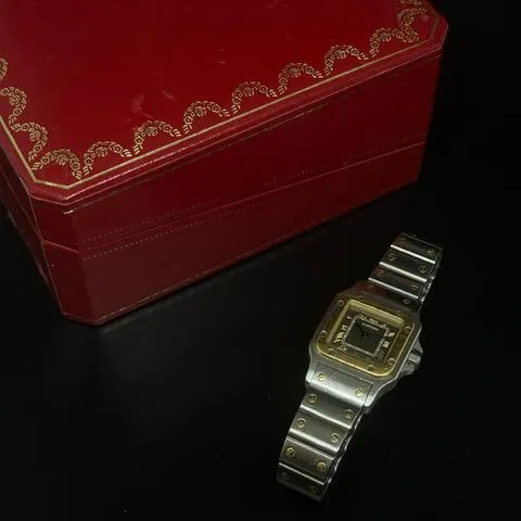 Cartier Santos Galbée 1567 24mm Yellow gold and Stainless steel Champagne