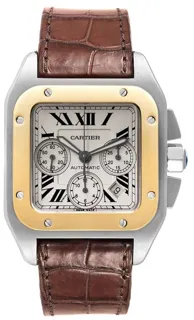 Cartier Santos W20091X7 Yellow gold and Stainless steel White