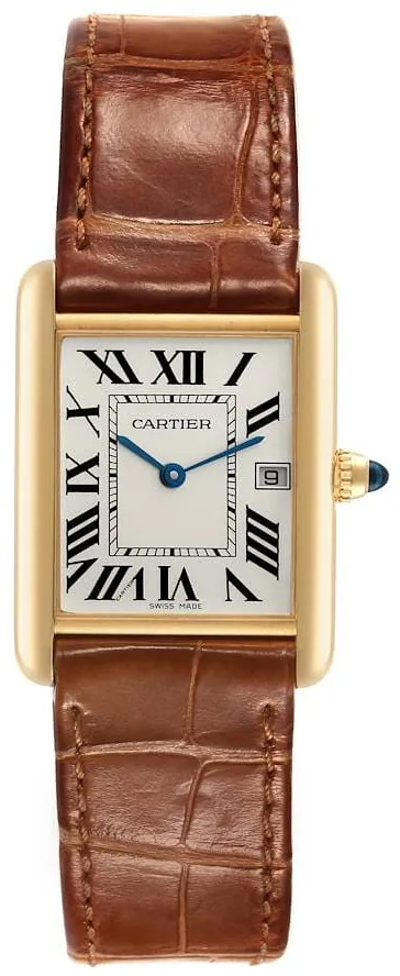 Cartier Tank Louis W1529756 33.5mm Yellow gold Silver