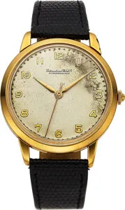 IWC 37mm 18k yellow gold Silver