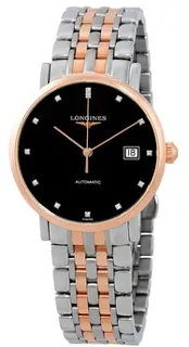 Longines Elegant L4.810.5.57.7 Stainless steel and Red gold Black