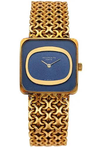 Patek Philippe 4183 25mm 18k yellow gold Blue