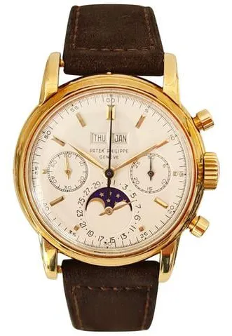 Patek Philippe Perpetual Calendar Chronograph 2499J 37mm Yellow gold Silver