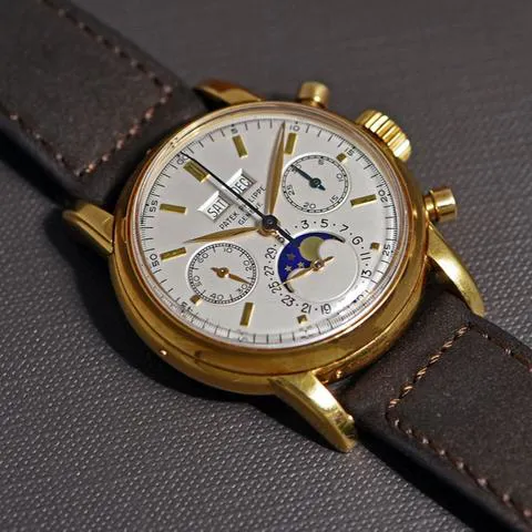 Patek Philippe Perpetual Calendar Chronograph 2499J 37mm Yellow gold Silver 4