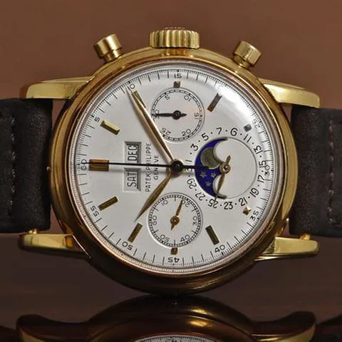 Patek Philippe Perpetual Calendar Chronograph 2499J 37mm Yellow gold Silver 5