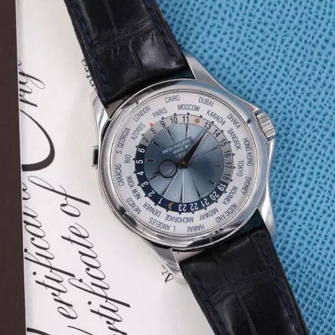 Patek Philippe World Time 5130P-001 39.5mm Platinum Blue