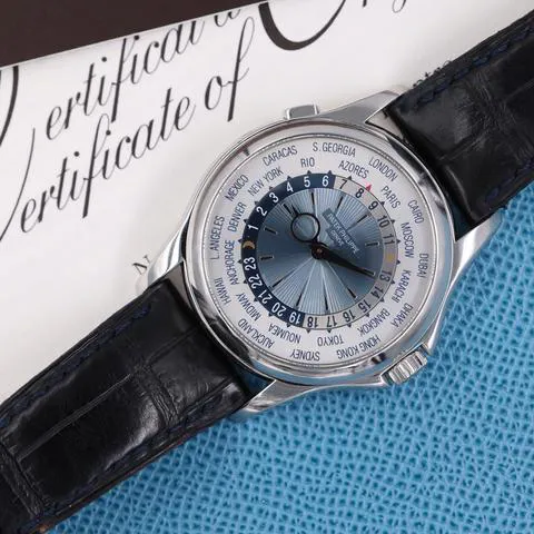 Patek Philippe World Time 5130P-001 39.5mm Platinum Blue 2