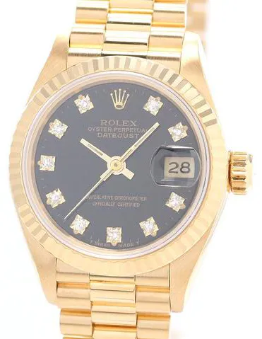 Rolex Datejust 69178G 26mm Yellow gold Black